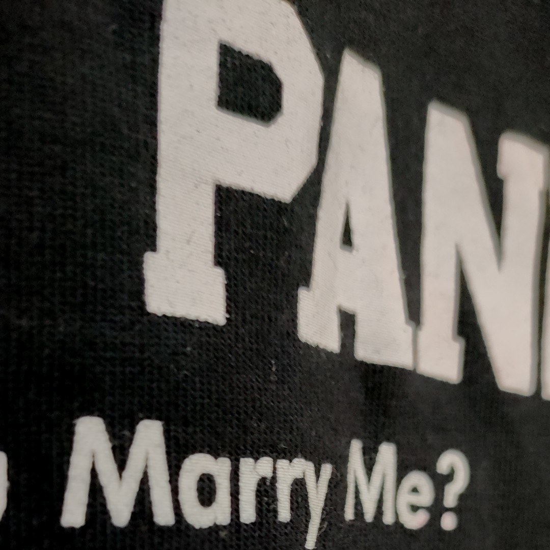 HELLO PANDA半袖TシャツL　黒　こわかわいいパンダちゃんHELLO PANDA Would You Marry Me? 