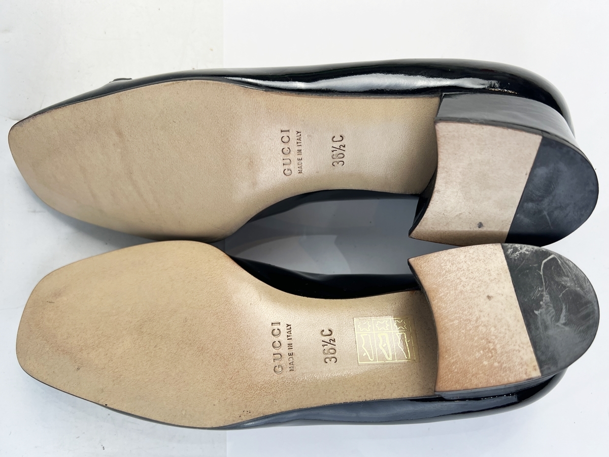 未使用 GUCCI グッチ レディース ヒール パンプス 靴 黒 ブラック