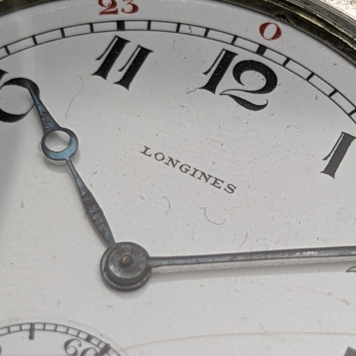 1920年代 アンティーク ロンジン 懐中時計 銀側ハンター 動作良好