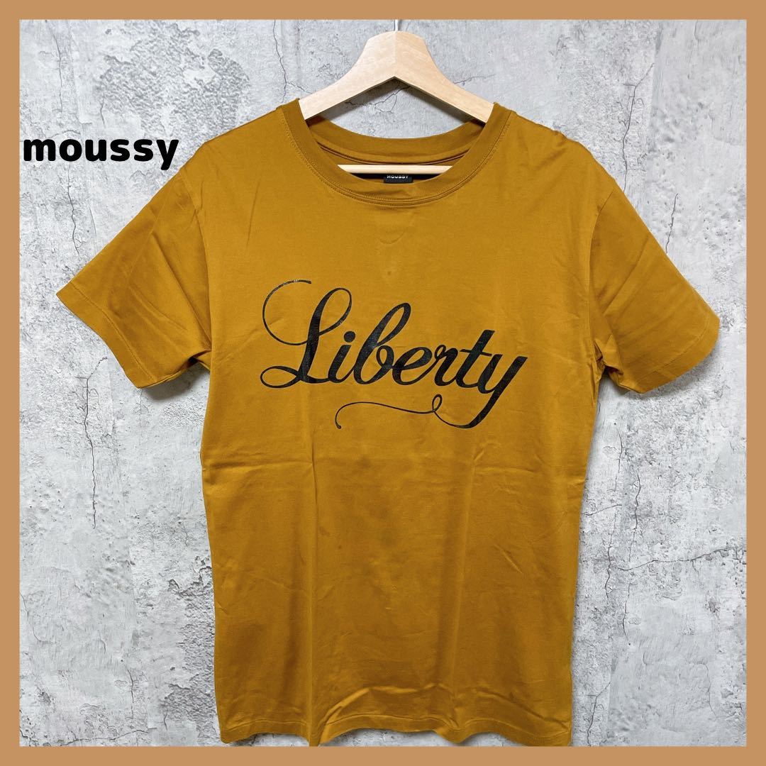 新品 moussy マウジー Tシャツ ビッグシルエット フリーサイズ ユニセックス 男女 liberty ビッグロゴ デカロゴ 新品未使用玉FL1118_画像1
