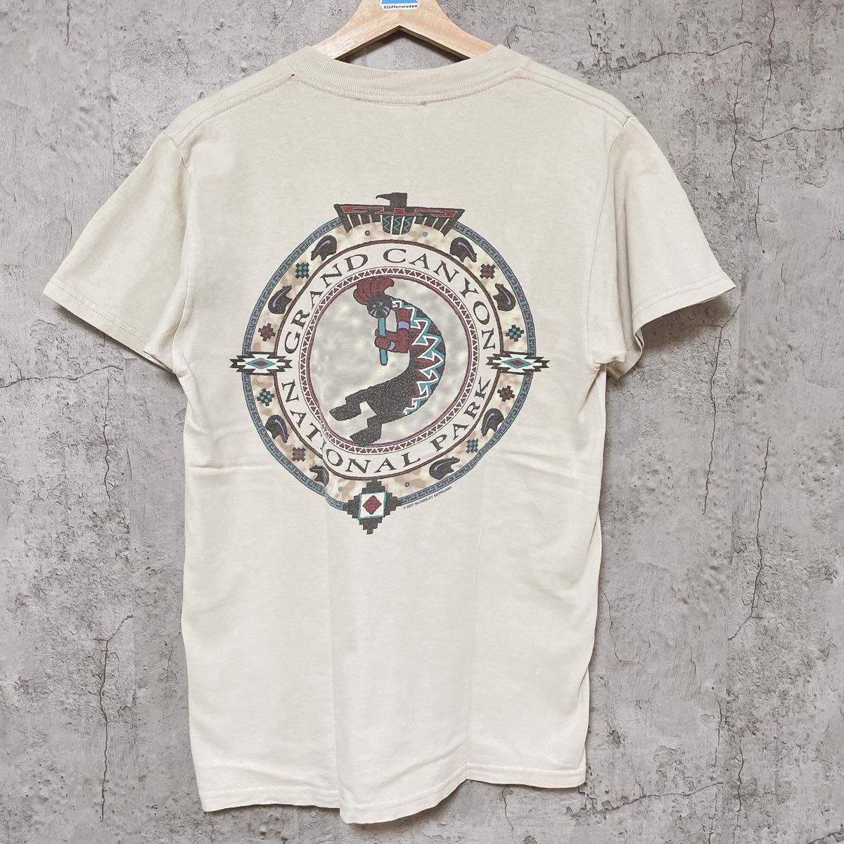 85〜90s Fred Harvey / TRADING COMPANY グランドキャニオン スーベニアTシャツ ビッグロゴ 半袖シャツ 両面プリント サイズS相当 玉FL1033_画像6