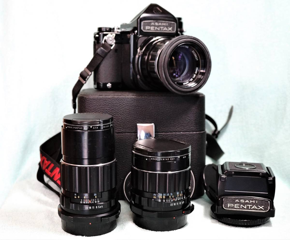 美品ペンタックス6×7前期型レンズ200mm・105mm・75mmウエストレベル
