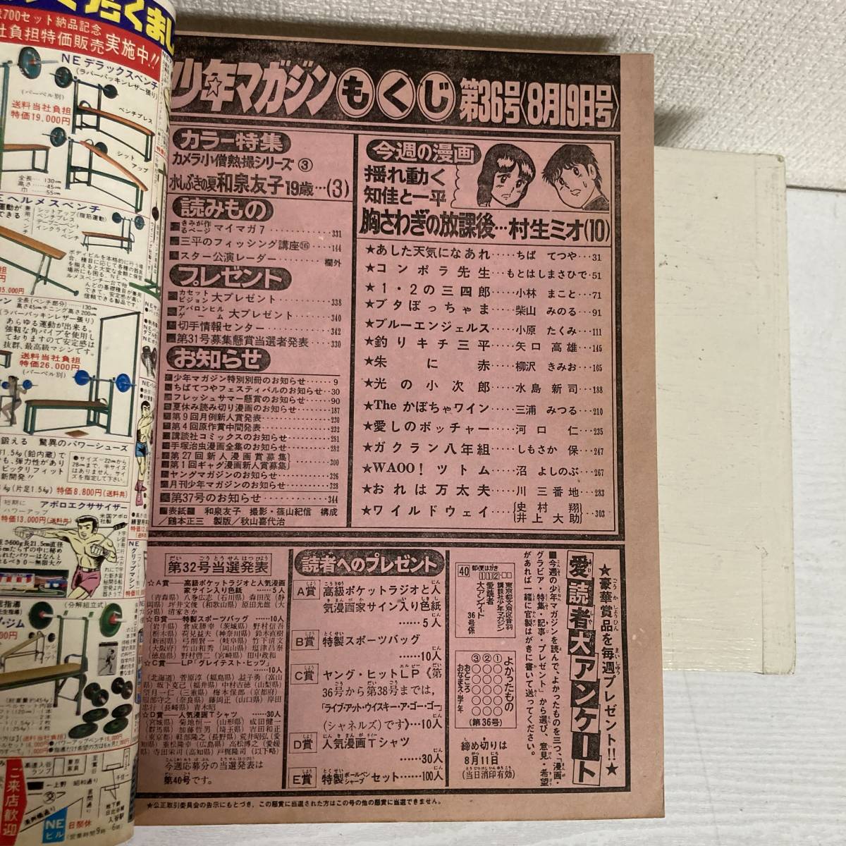 週刊 少年マガジン 1981年 No.36 8月19日号★水着 和泉友子 篠山紀信/柴山みのる 読切/THEかぼちゃワイン/胸さわぎの放課後★送料210円_画像8