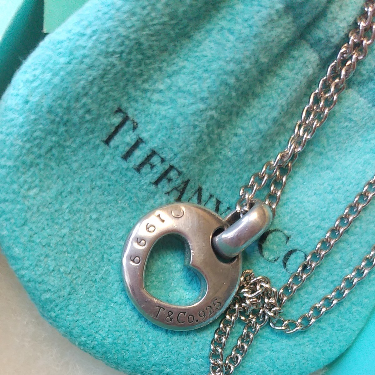 ティファニー TIFFANY&Co ピアスドオープンハート ネックレス【比較的美品】希少?
