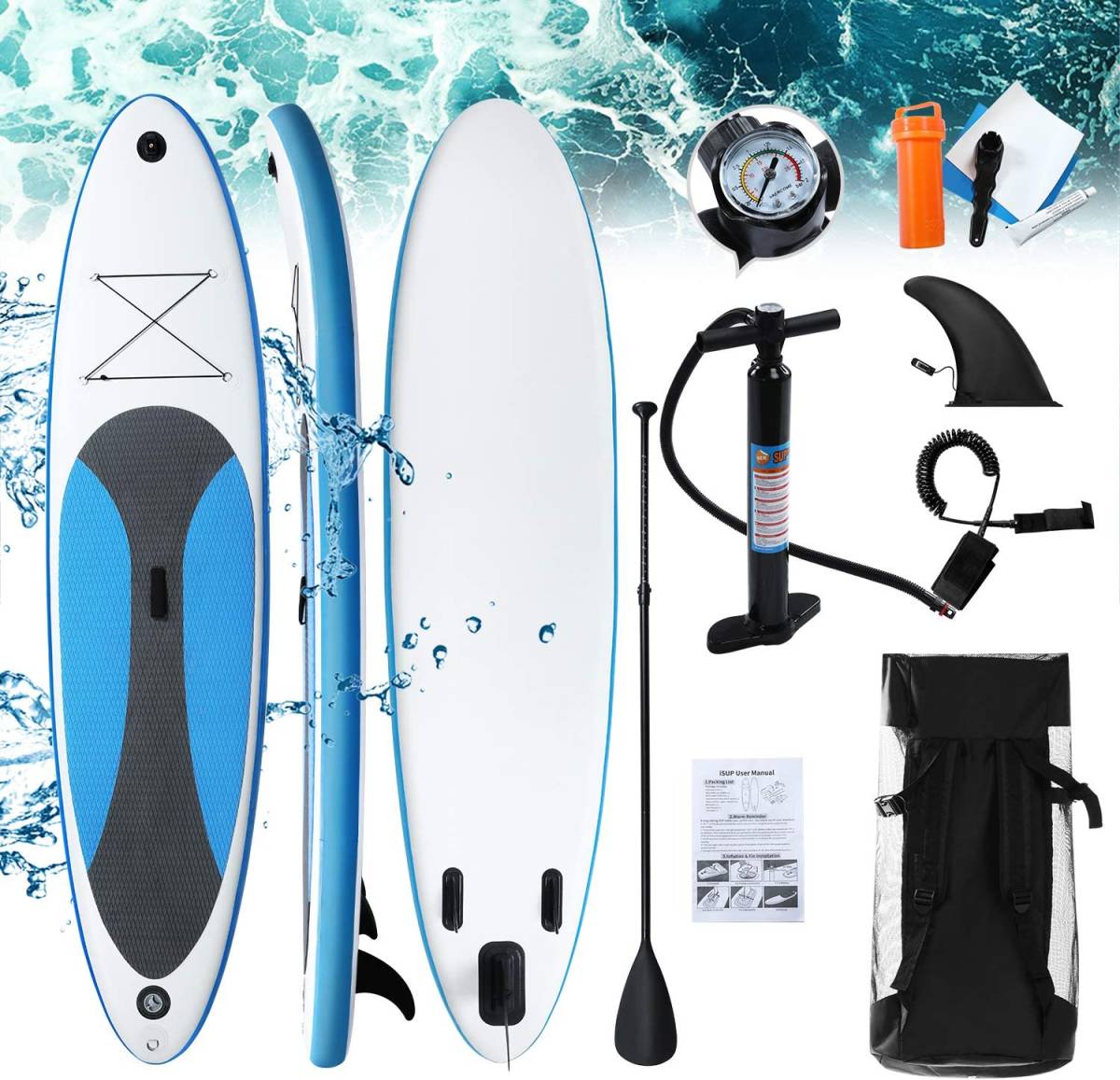 SUPボード フルセット スタンドアップパドルボード 空気を注入式