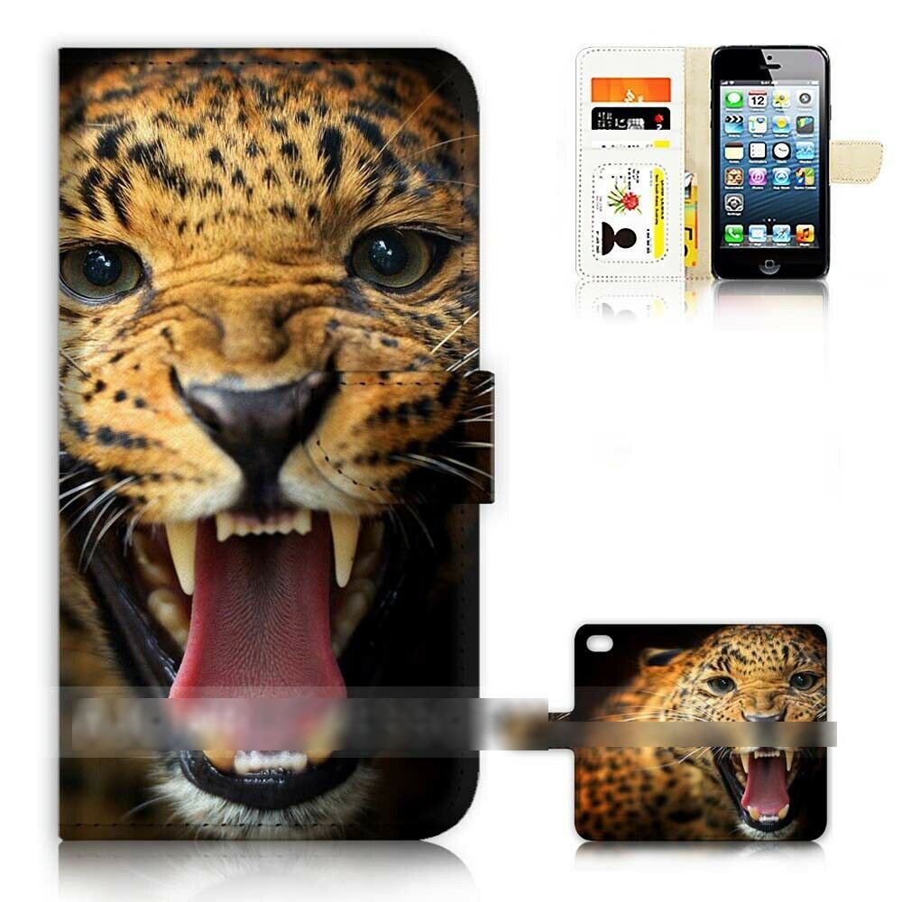 iPhone 5 5S SE アイフォン ファイブ エス エスイー ヒョウ レオパード 豹 スマホケース 手帳型ケース スマートフォン カバー_画像1