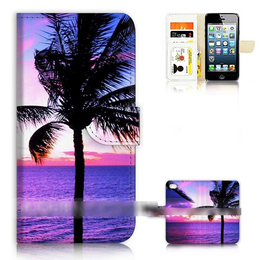 iPhone 6 Plus 6S Plus アイフォン シックス エス プラス ビーチ 海 砂浜 ヤシの木 スマホケース 手帳型ケース スマートフォン カバー_画像1