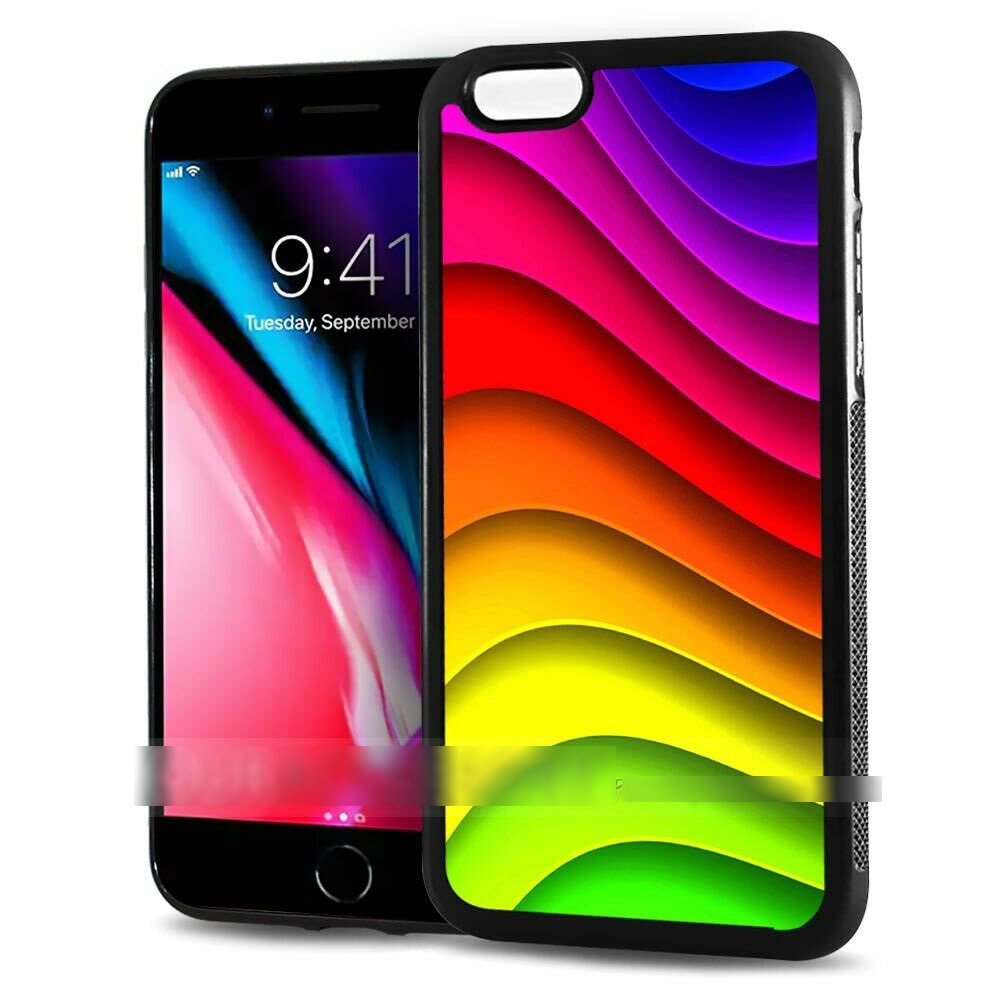 iPhone 7 Plus 8 Plus アイフォン セブン エイト プラス 虹色 レインボー カラー スマホケース アートケース スマートフォン カバー_画像1