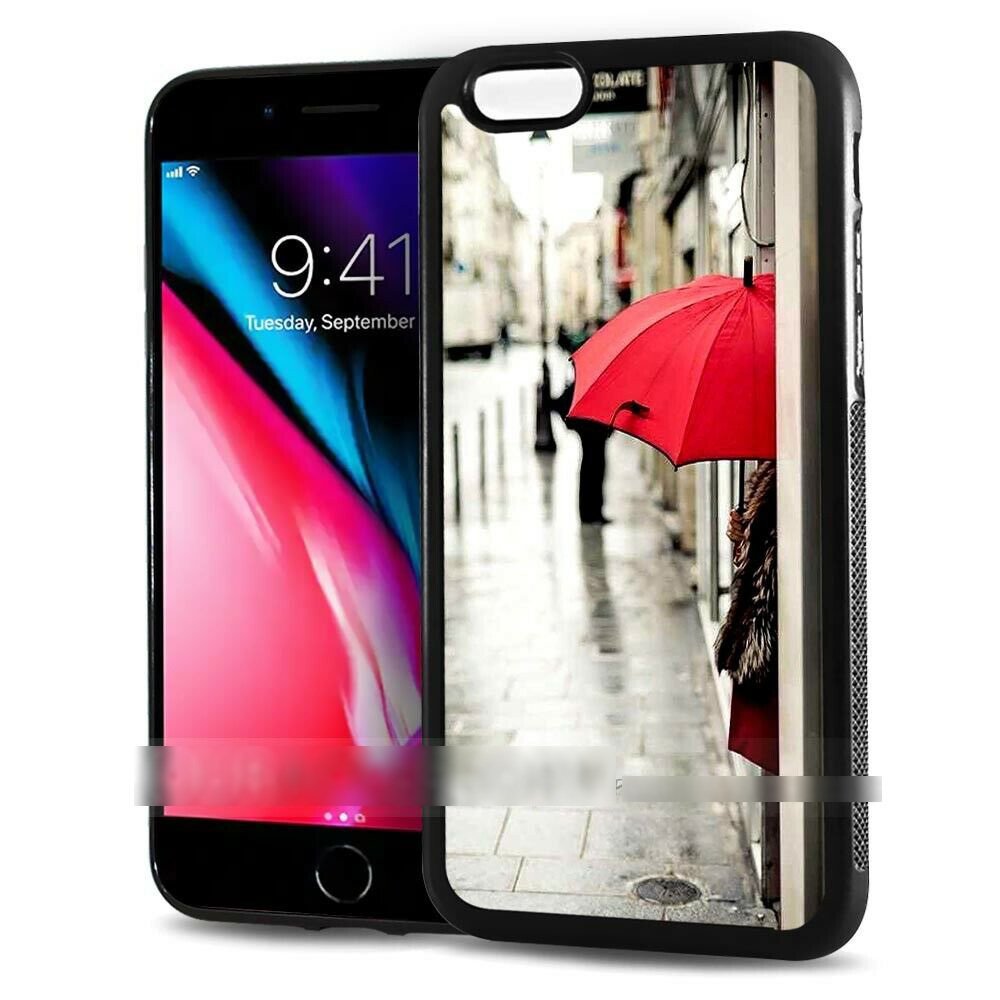 iPhone 6 Plus 6S Plus アイフォン シックス エス プラス 赤い 傘 アンブレラ スマホケース アートケース スマートフォン カバー_画像1