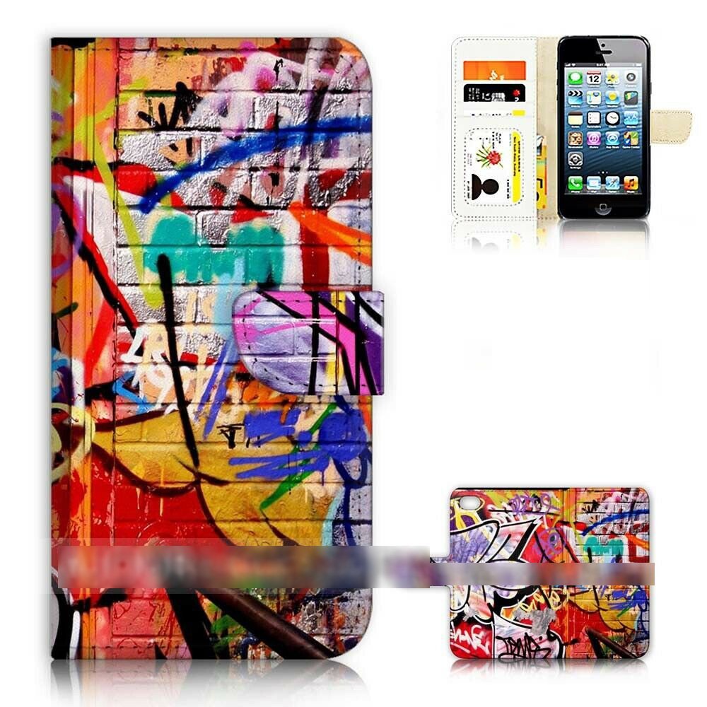 iPhone 5C アイフォン ファイブ シー グラフィティ スマホケース 手帳型ケース スマートフォン カバー_画像1