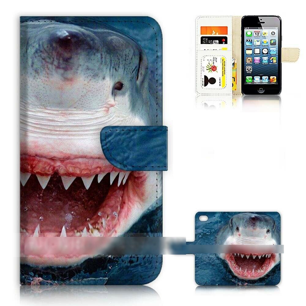 iPhone 5C アイフォン ファイブ シー サメ 鮫 シャーク スマホケース 手帳型ケース スマートフォン カバー_画像1