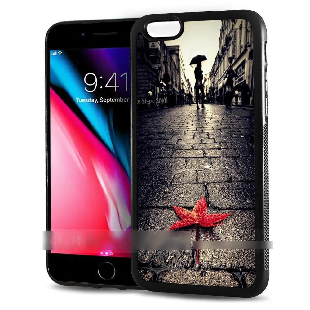 iPhone 6 Plus 6S Plus アイフォン シックス エス プラス 赤い 落ち葉 スマホケース アートケース スマートフォン カバー_画像1