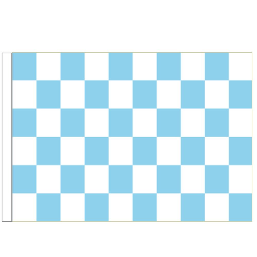 海外限定 国旗 チェッカーフラッグ レース旗 水色 白 スカイブルー ホワイト 特大フラッグ_画像1