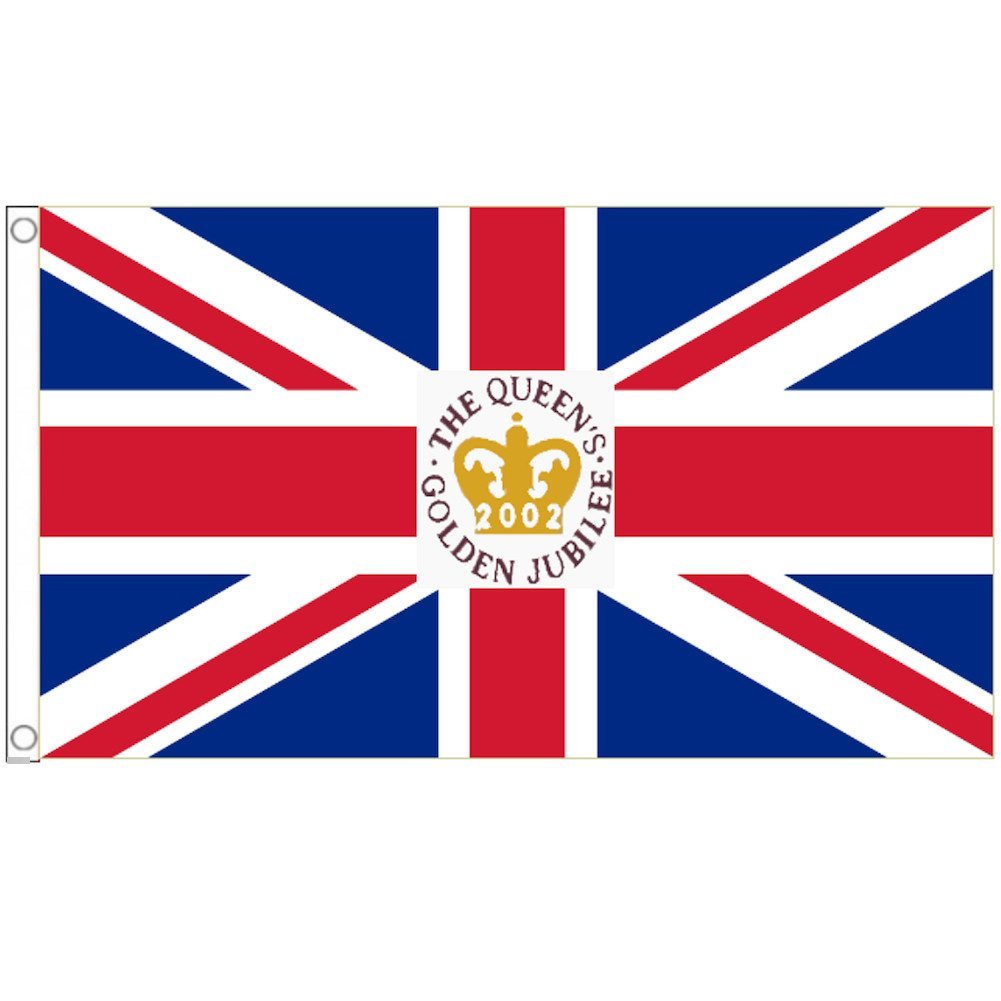海外限定 国旗 エリザベス女王 2世 即位50周年 イギリス 英国 ユニオンジャック 特大フラッグ_画像1