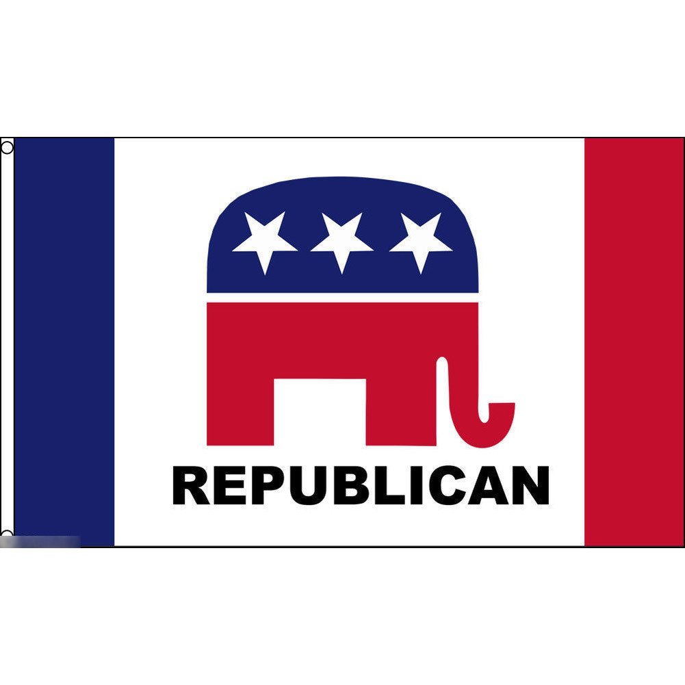 海外限定 国旗 アメリカ 米国 共和党 シンボルマーク 特大フラッグ_画像1