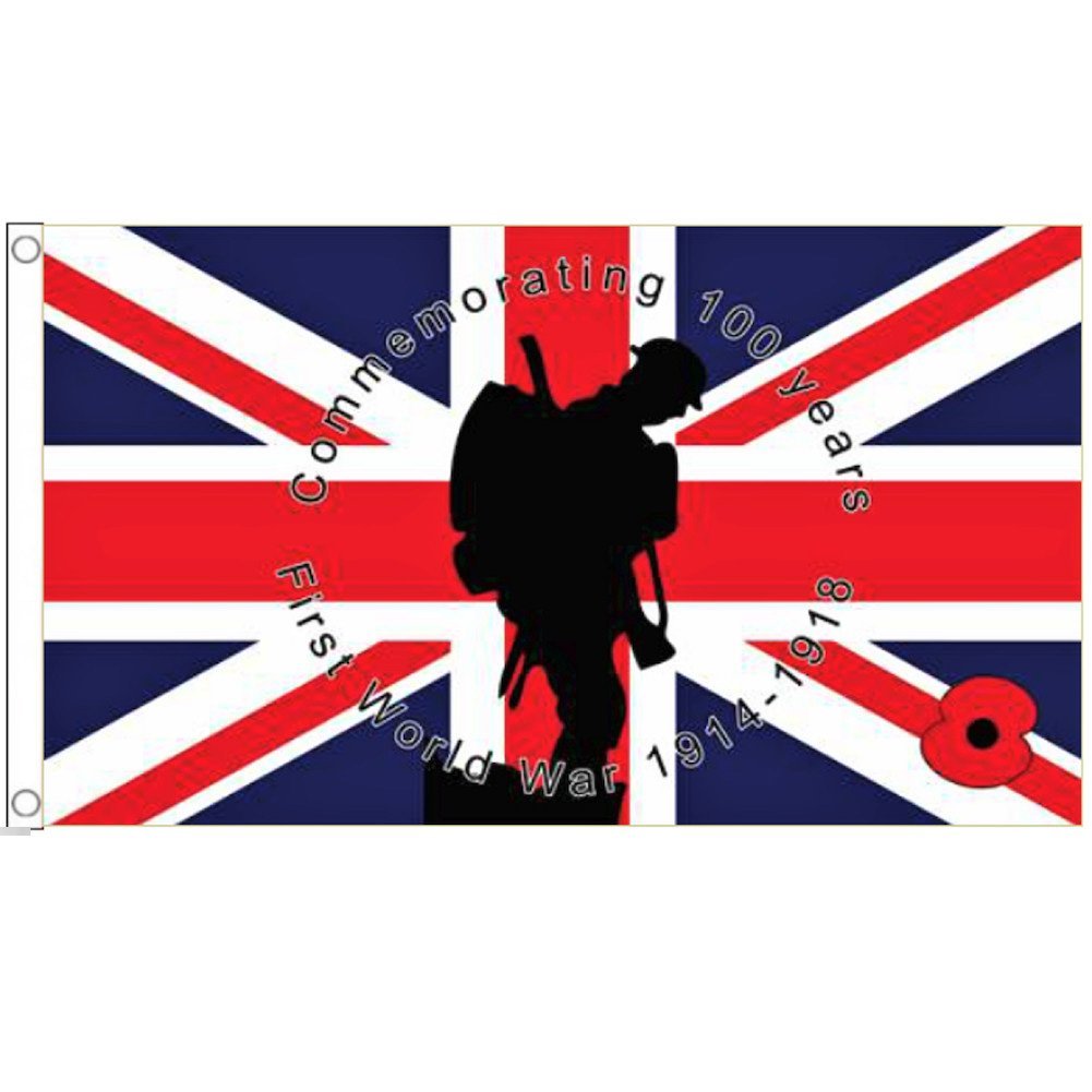 海外限定 国旗 第一次世界大戦 WW1 100周年 イギリス 英国 ユニオンジャック 特大フラッグ_画像1