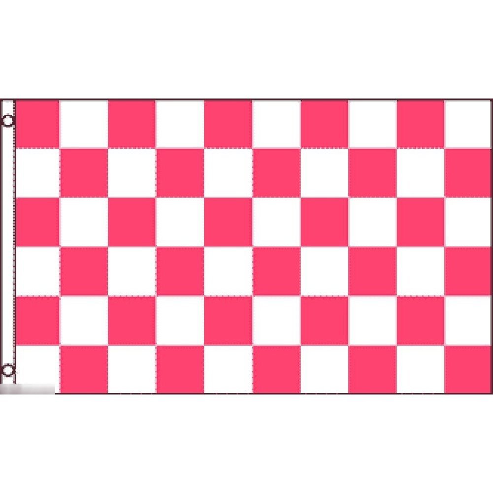 海外限定 国旗 チェッカーフラッグ レース旗 ピンク ホワイト 桃色 白 特大フラッグ_画像1