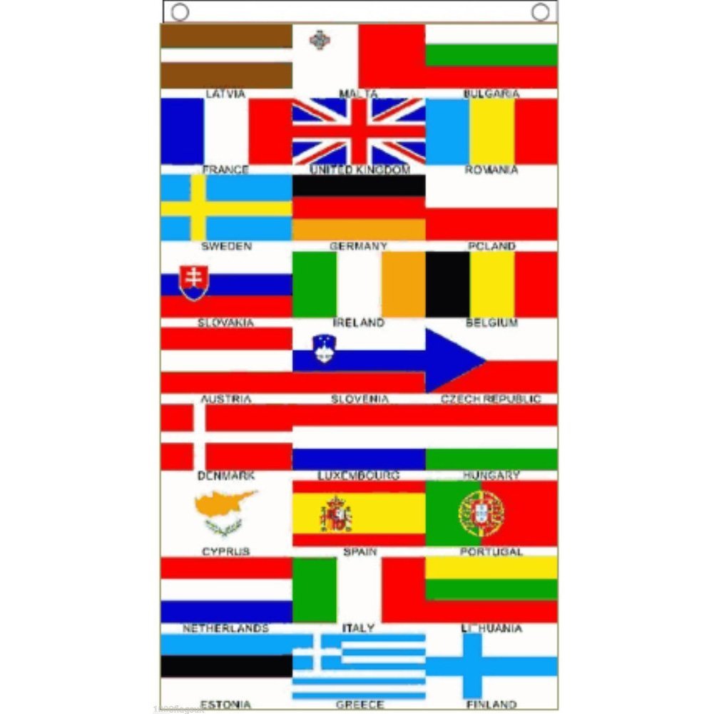 海外限定 国旗 ヨーロッパ EU 欧州連合加盟国 27ヶ国 27カ国 特大フラッグ_画像1
