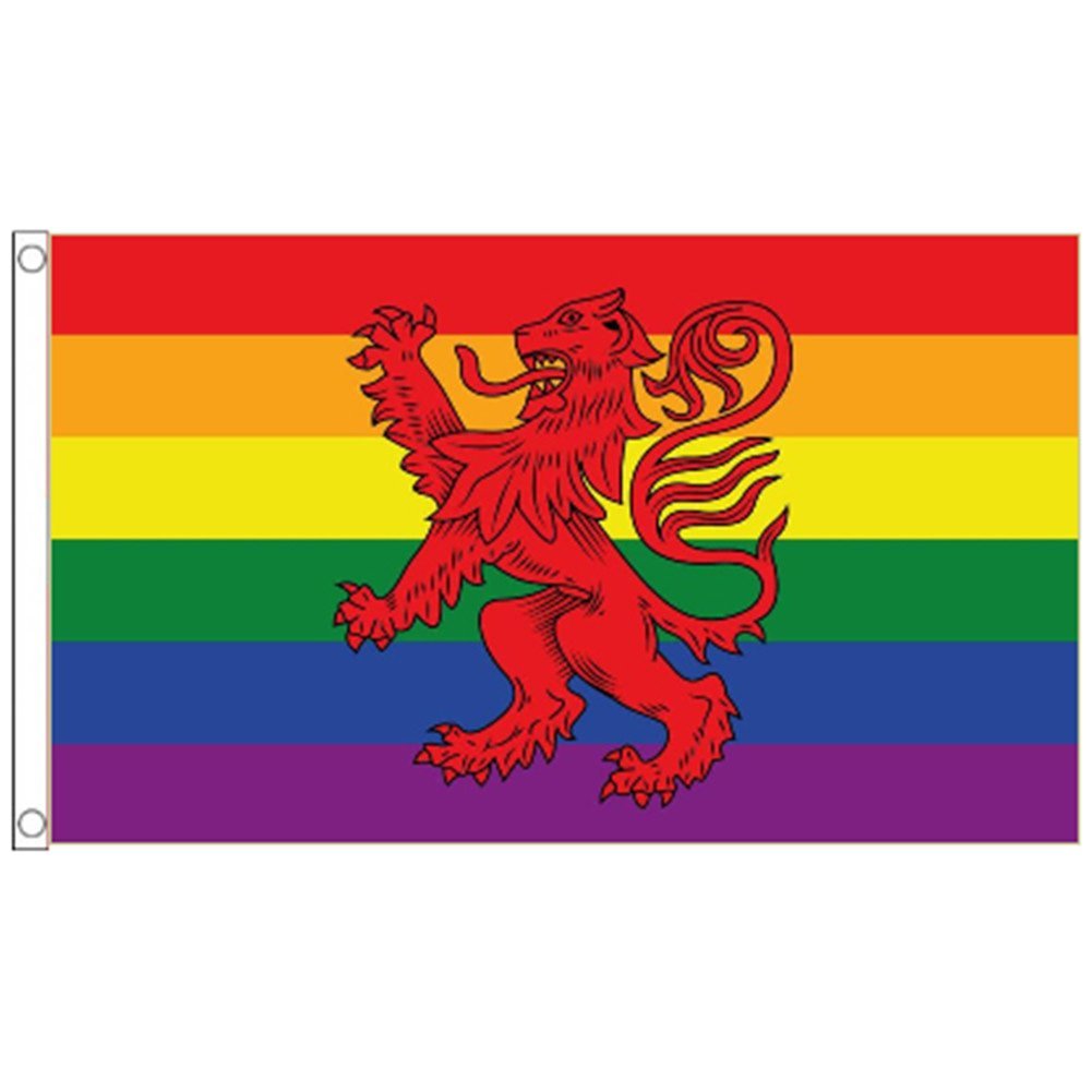 海外限定 国旗 スコットランド 王旗 レインボー 虹色 特大フラッグ_画像1