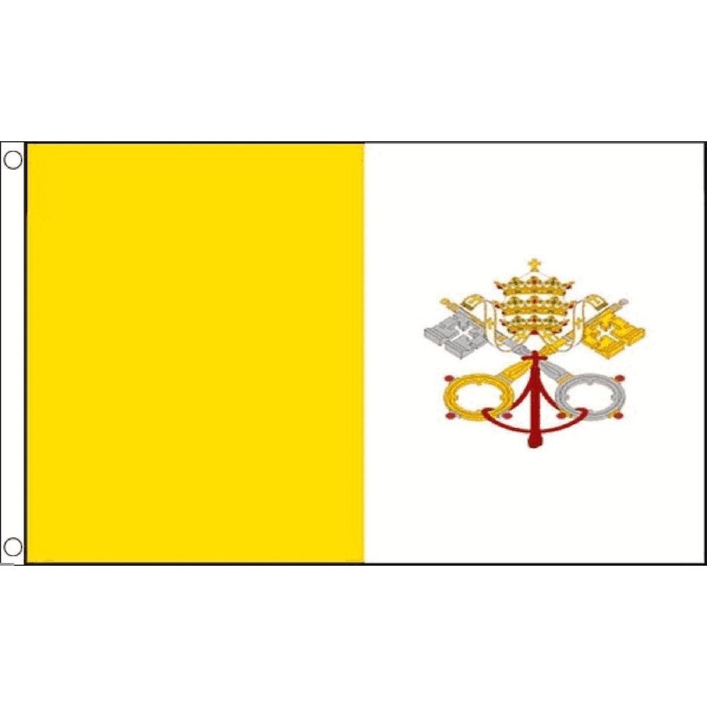 海外限定 国旗 ローマ カトリック教会 キリスト教 クリスチャン 特大フラッグ_画像1