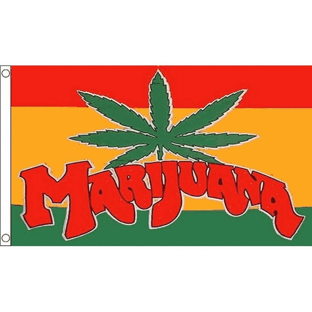 海外限定 国旗 マリファナ 大麻 カンナビス 特大フラッグ_画像1