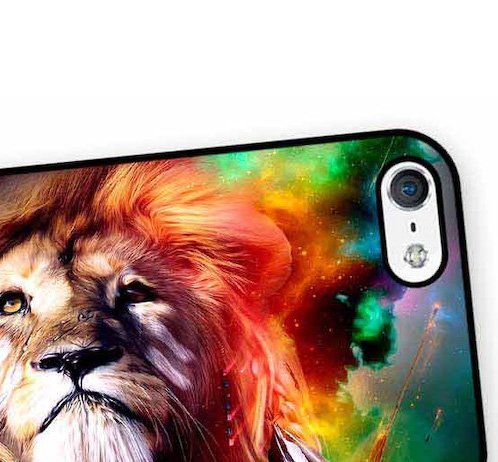 iPhone 7 Plusライオン 獅子 アートケース 保護フィルム付_画像2