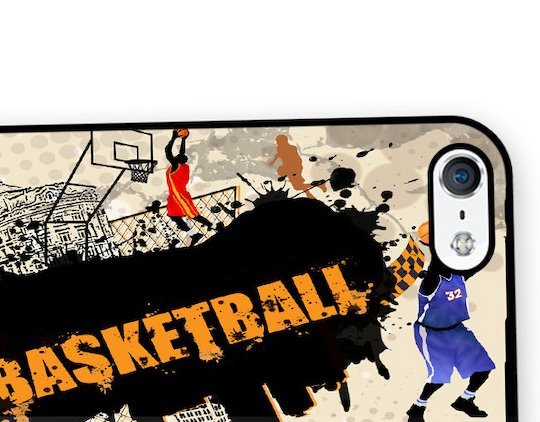 iPhone5 5S5Cバスケットボールアートケース 保護フィルム付_画像2
