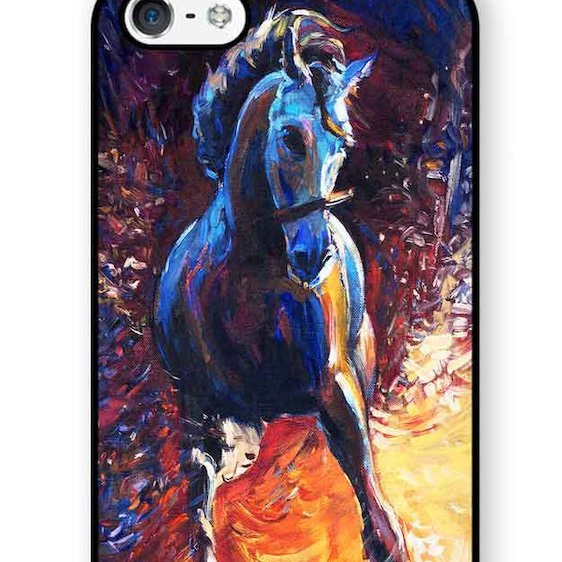 iPhone 8 iPhone 8 Plus iPhone X アイフォン アイフォーン エイト プラス テン馬 ウマ 絵画調 油絵 アートケース保護フィルム付_画像3