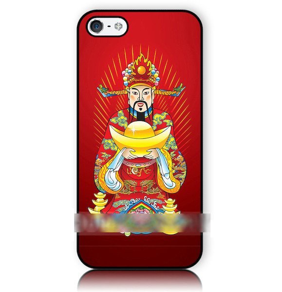 iPhone5 5S5CSE中国 お金 神様 財神アートケース保護フィルム付_画像1