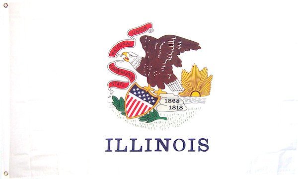 海外限定 国旗 アメリカ イリノイ州 州旗 大フラッグ_画像1