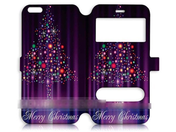 iPhone6 6Sクリスマスツリー手帳型ケース ケーブル フィルム付_画像2