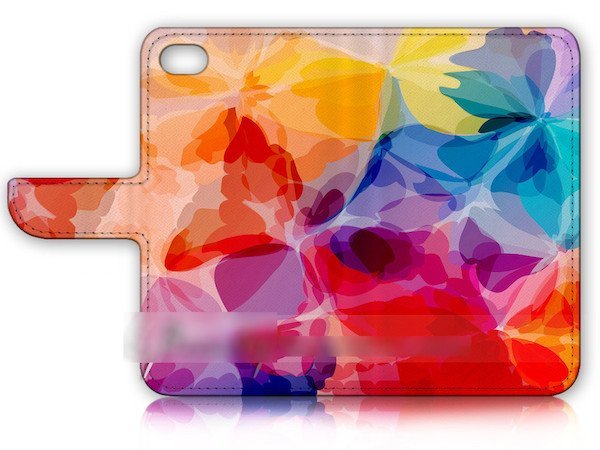 iPhone 5S 5C SE虹 抽象画スマホケース充電ケーブルフィルム付_画像2