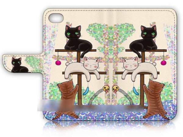 iPod touch 5 6猫ねこネコスマホケース充電ケーブルフィルム付_画像2