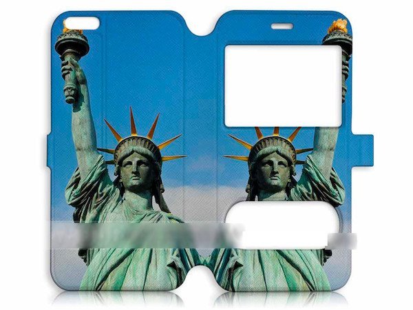 iPhone5 5S 5C自由の女神 手帳型ケース 充電ケーブル フィルム付_画像3