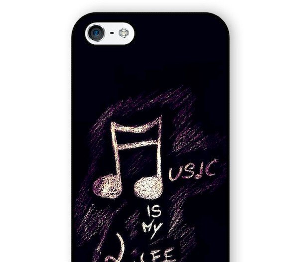 iPhone6 6S音楽は私の人生である アートケース保護フィルム付_画像2