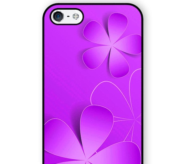 iPhone6 6SPlus花びら フラワー 紫 アートケース 保護フィルム付_画像2