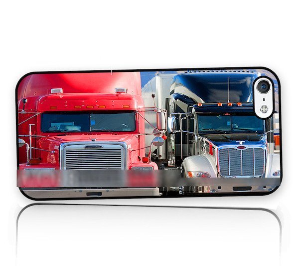 iPhone5 5S5CSEトラック 貨物自動車 アートケース保護フィルム付_画像1