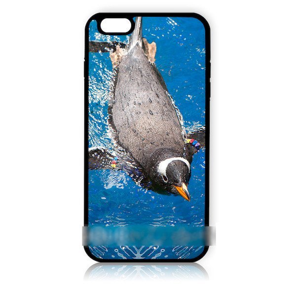 iPhone6 6S泳ぐ ペンギン アートケース 保護フィルム付_画像1