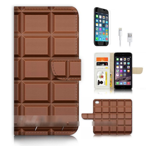 iPhone 8 アイフォン 8 アイフォーン 8 チョコレート スイーツ 板チョコ スマホケース 充電ケーブル フィルム付_画像3