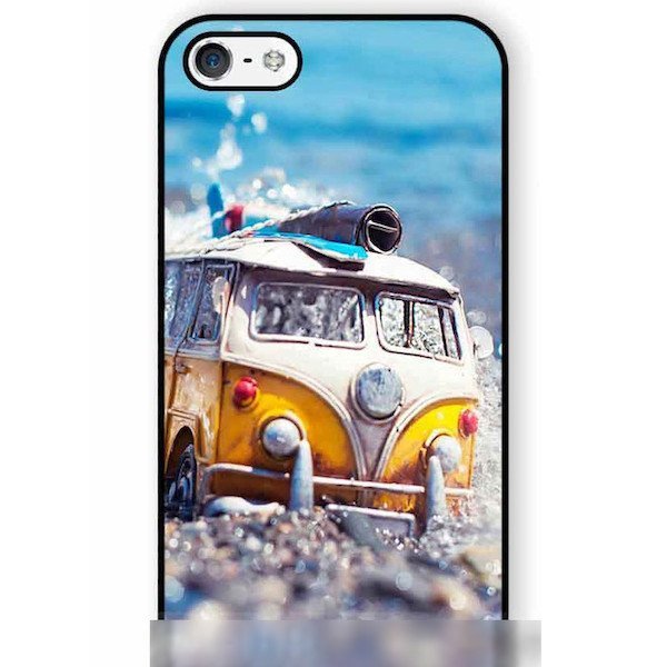 iPhone 5S 5C SE バン ワゴン バス ビーチ アートケース 保護フィルム付_画像2