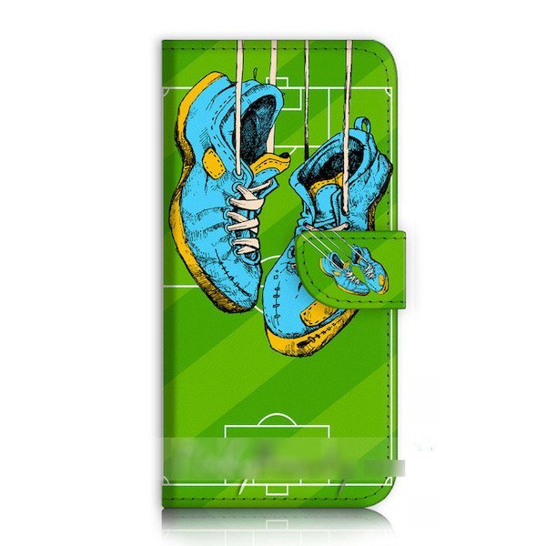 iPhone 6 6S Plus サッカーボール スパイク ピッチ スマホケース 充電ケーブル フィルム付_画像1