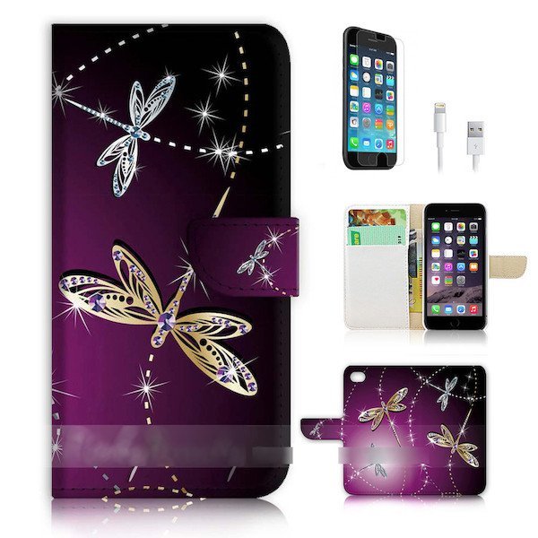 iPhone 5S 5C SE とんぼ トンボ 蜻蛉 スマホケース 充電ケーブル フィルム付_画像3