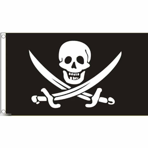 海外限定 国旗 海賊旗 パイレーツ スカル 骸骨 サーベル 特大フラッグ_画像1