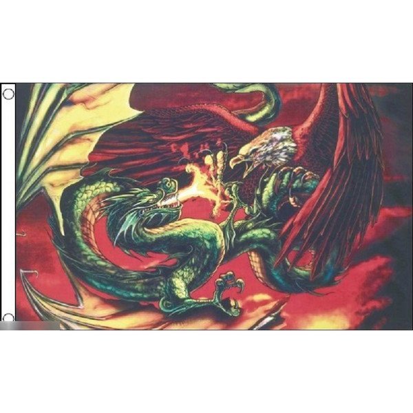 海外限定 国旗 ドラゴン 龍 竜 ワシ 鷲 イーグル 特大フラッグ_画像1