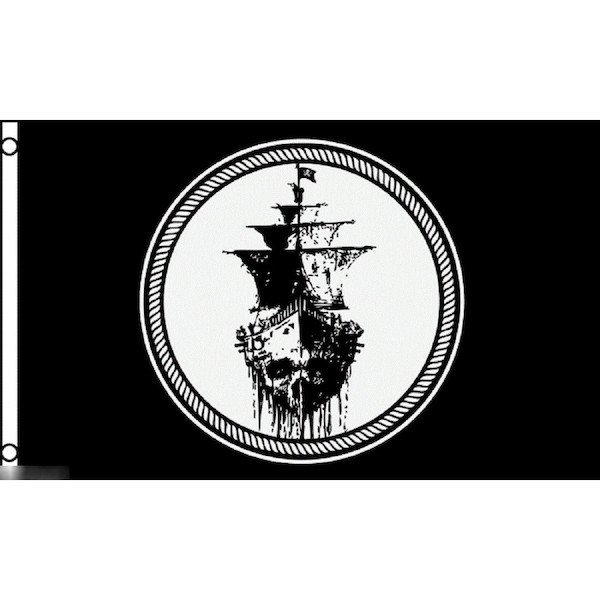 海外限定 国旗 海賊旗 パイレーツ スカル 骸骨 海賊船 特大フラッグ_画像1