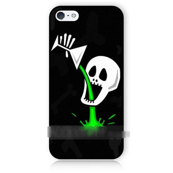 iPhone 5S 5C SE スカル 骸骨 ドクロ キュート アートケース 保護フィルム付_画像1