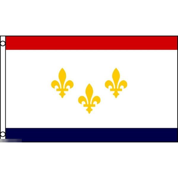海外限定 国旗 アメリカ ルイジアナ州 ニューオーリンズ 市旗 特大フラッグ_画像1