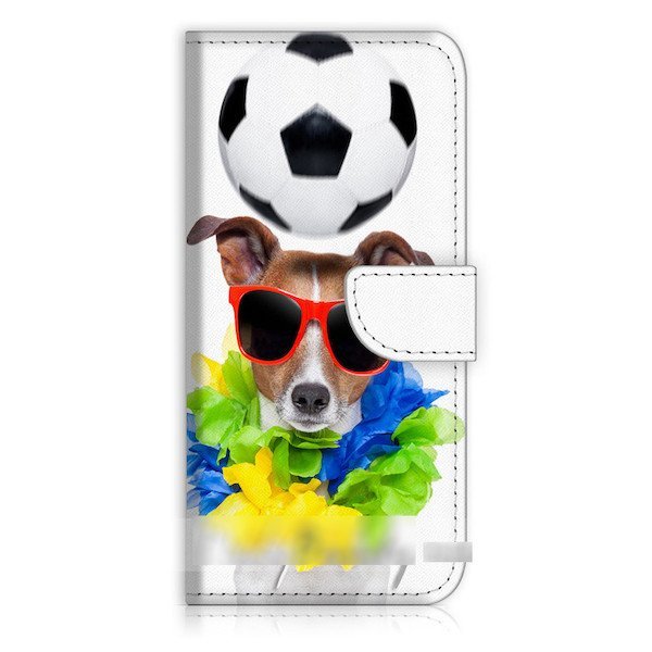 iPhone 6 6S Plus サッカーボール 犬 サングラス スマホケース 充電ケーブル フィルム付_画像1