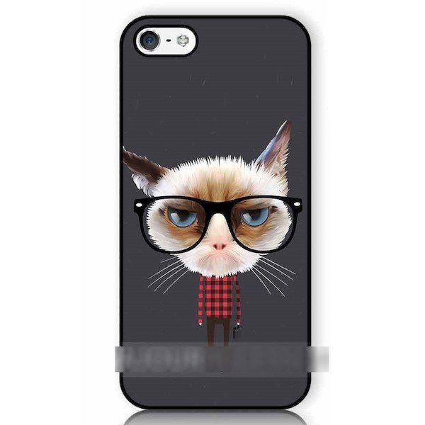iPhone 11 Pro ネコ 猫 黒縁 メガネ 眼鏡 スマホケース アートケース スマートフォン カバー_画像1