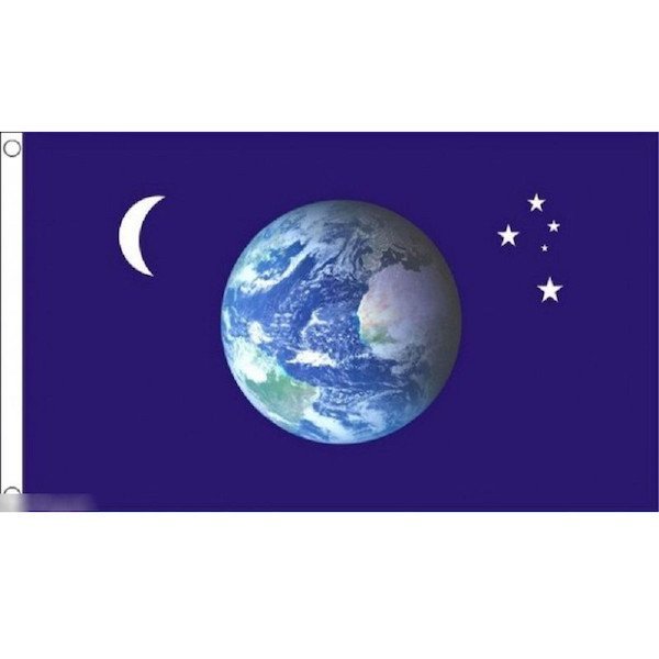 海外限定 国旗 地球 月 星 アース ムーン スター 特大フラッグ_画像1